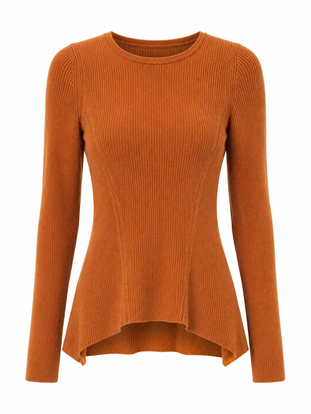 ASOS Long Sleeve Ribbed Top - Rust